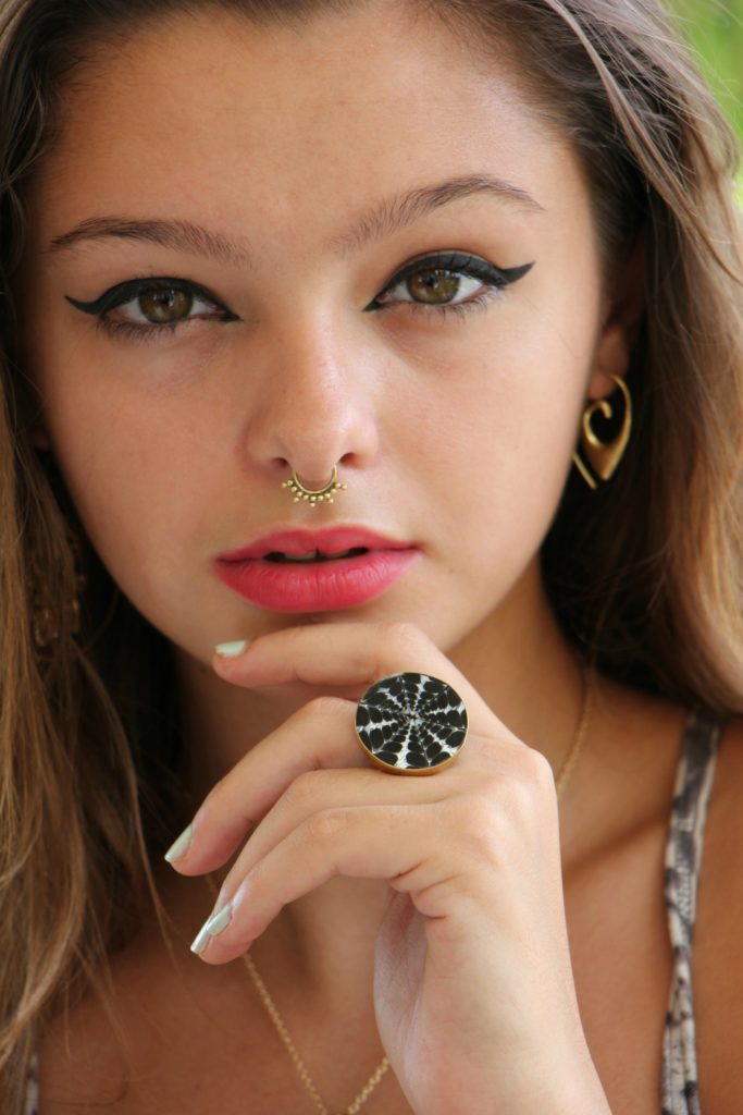 Brass Organic Fake Septum For Non Pierced Nose Ring Clip On