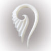 Buffalo Bone Ear Gauge Handmade Feather Hook Design Expander PEX019