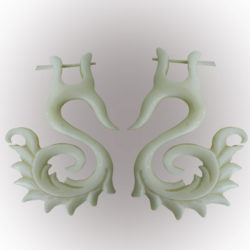 Handmade Carved Bone Earring Organic Natural Aztec Sun Design ERUQ14