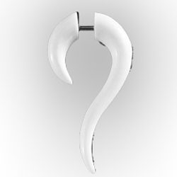 Exotic Buffalo Bone Earring Fake Gauge Q Mark Design PTC014
