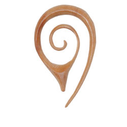 Ear Gauge Pointed Spiral Design Handmade Organic Wooden Expander PWEX04