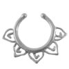 Silver Tribal Fake Septum For Non Pierced Nose Ring Clip On NSFS10