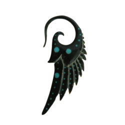 Ear Expander Horn Tunnel Angel Wing Turquoise Gauge PEX082