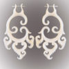 Carved Handmade Bone Earring Organic Unique Inca Spirals Design ERUQ62