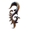 Unique Ear Gauge Spiral Flame Design Handmade Wooden Expander PWEX02