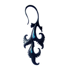 Organic Buffalo Horn Gauge Gecko Design Handmade Turquoise Expander PEX004