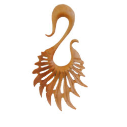 Exotic Wooden Ear Gauge Sun Rays Design Handmade Organic Expander PWEX13