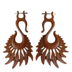 Exotic Wooden Tribal Earring Handmade Natural Sun Rays ERW002