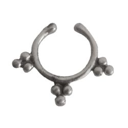 Silver Handmade Fake Septum For Non Pierced Nose Ring Clip On NSFS05