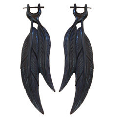 Tribal Feather Horn Earring Handmade Organic Unique Design ERUQ74