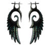 Angel Wing Carved Earring Tribal Horn Organic Handmade Design ERUQ70