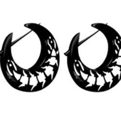 Tribal Buffalo Horn Earring Crescent Centipede Design ERTT02