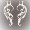 Tribal Bone Dangle Earring Handmade Natural Mayan Turquoise Design ERUQ56