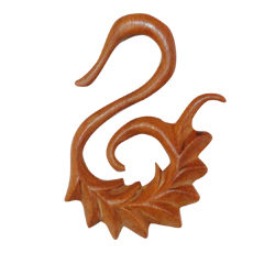 Ear Gauge Aztec Sun Design Handmade Organic Wooden Expander PWEX05