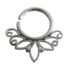 Lotus Septum Silver 92.5 Sterling Unique Nose Ring for Pierced Nose NSBE09