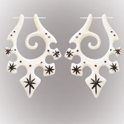 Bone Earring Natraj Design Handmade Organic Bone Inlay ERUQ28