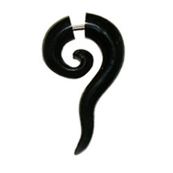 Buffalo Horn Hook Earring Fake Gauge Spiral Tail Design PTC005
