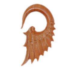 Angel Wings Ear Gauge Design Handmade Natural Wooden Expander PWEX08