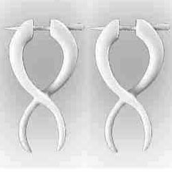 Carved Bone Earring Twister Design Handmade Organic Jewelry ERUQ55