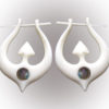 Bone Earring Om Shanti Design Handmade Unique Abalone Shell ERUQ48