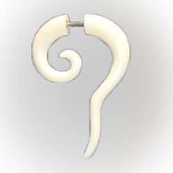 Buffalo Bone Hook Earring Fake Gauge Spiral Tail Design PTC006
