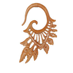 Wooden Exotic Ear Gauge Handmade Organic Natural Kali Design Expander PWEX09