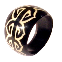 Bone Lotus Horn Ring Handmade Tribal Jewelry RHT005