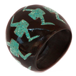 Tribal Natural Turquoise Ring Organic Exotic Jewelry RHTT04