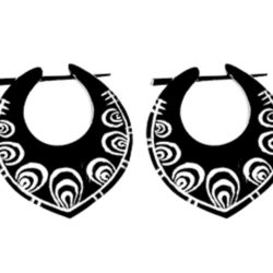 Buffalo Horn Bone Earring Handmade India Eyes Design ERTT15