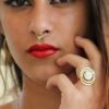 Organic Brass Fake Septum For Non Pierced Nose Ring Clip On NSFB04