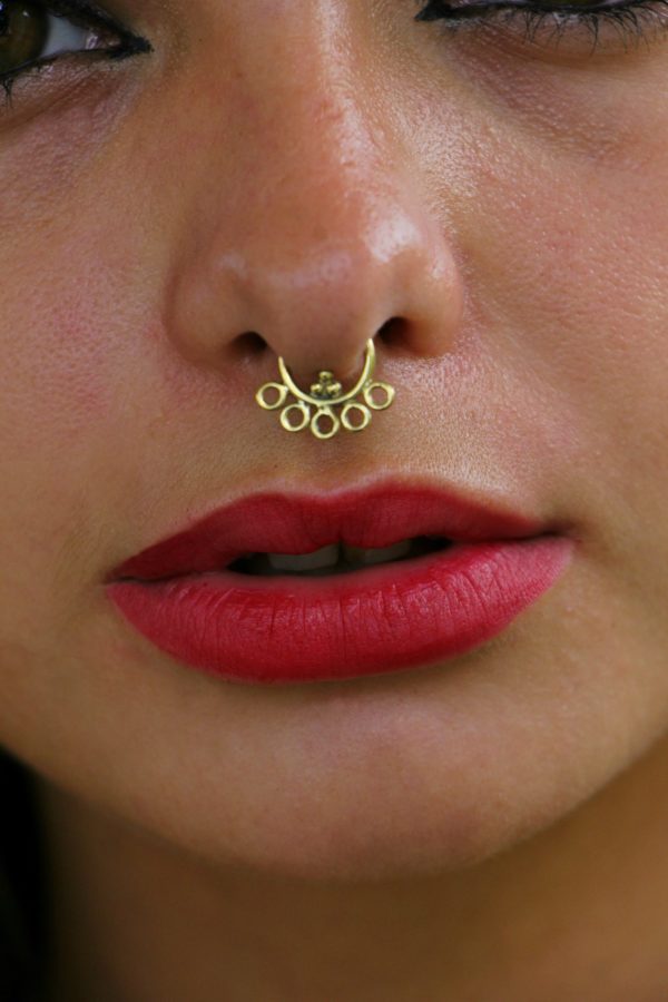 Cocoroots Women Tribal Fake Septum For Non Pierced Nose Ring Clip On Brass 