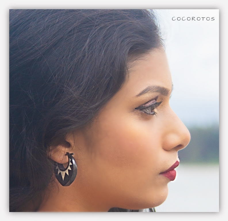 Buffalo Horn Earring Carved Inlay Unique Handmade India ZigZag ERTT13