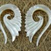 Feather Ear Gauge Shell Exotic Design Handmade Organic Expander PSEX11