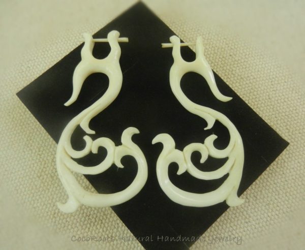 Tribal Bone Earrings Nagashree Design Handmade Natural Jewelry ERUQ71