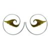 Silver Brass Angel Earring Spiral Silver Hoops Wing Design ERSS01