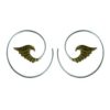 Angel Wing Brass Earring Handmade Spiral Design Silver Hoops ERSS05