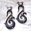 Carved Handmade Horn Earring Organic Natural Kamil Design ERUQ23
