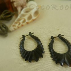 Carved Horn Earring ZigZag Design Handmade Natural Jewelry ERUQ52