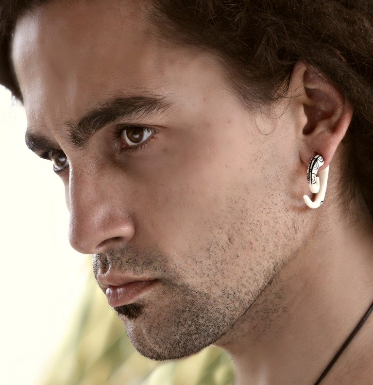 bone earrings for men