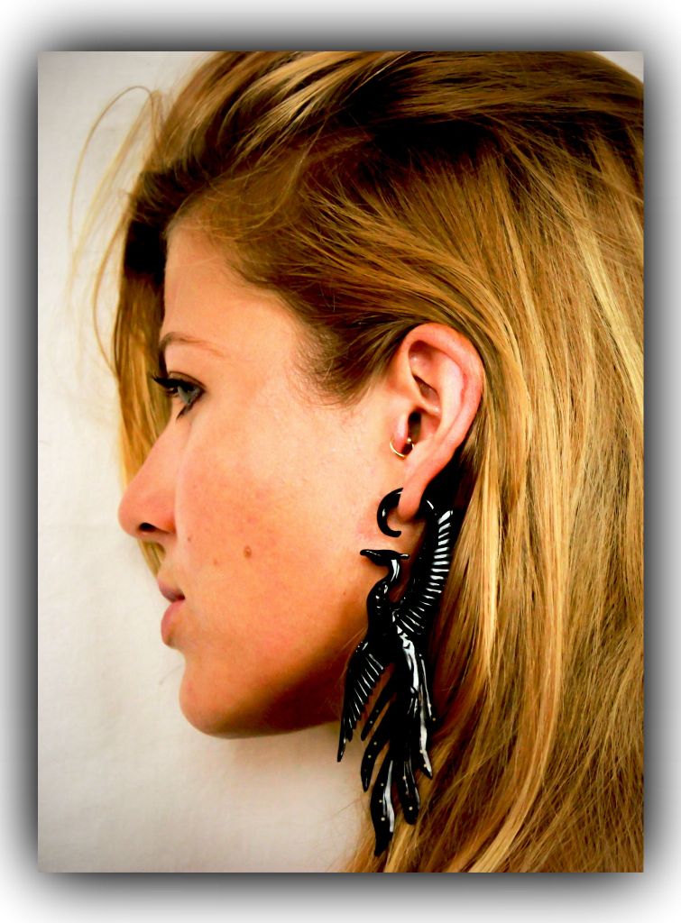 Buffalo Horn Ear Gauge Phoenix Handmade Natural Expander