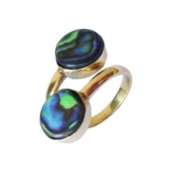 Unique Abalone Brass Ring Handmade Shell Jewelry RSABB04