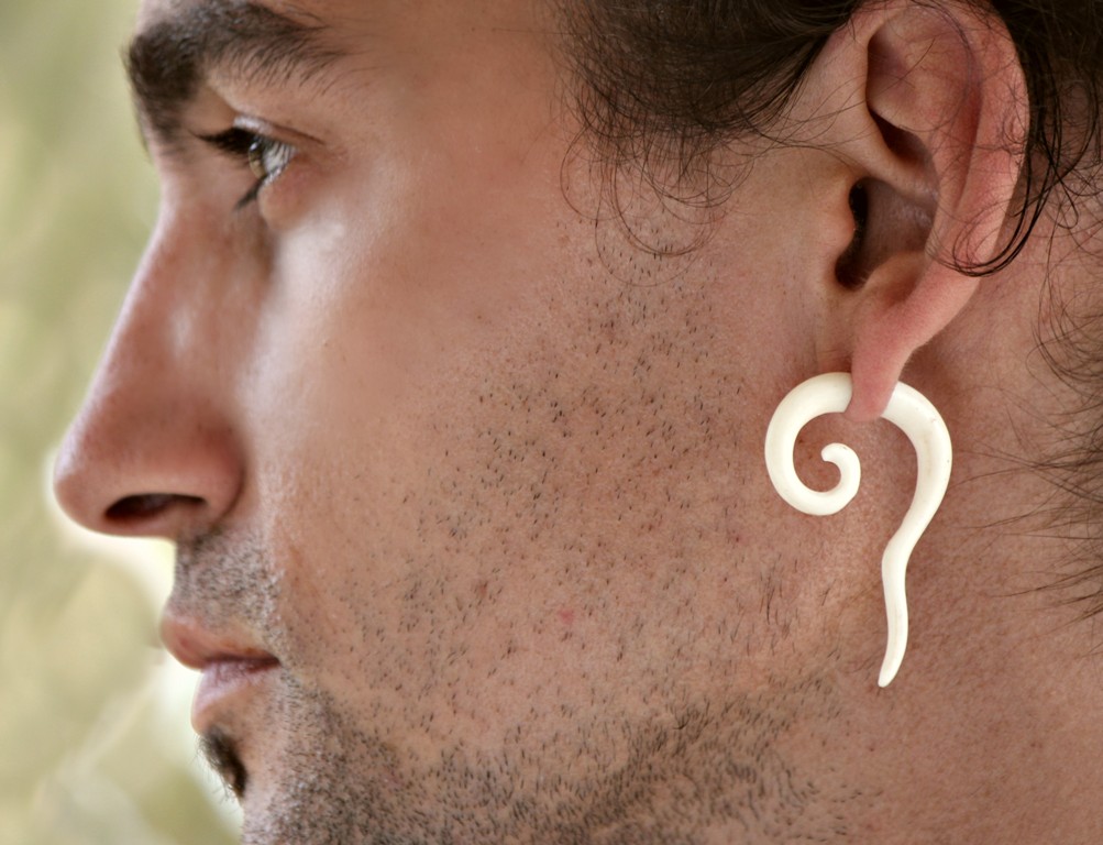 Ear Gauge Spiral Exotic And Unique Tribal Expander