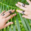 Tribal Coconut Shell Ring Handmade Natural Design RCSH03