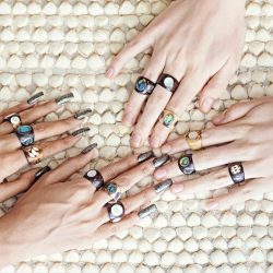 Cocoroots Women Natural Organic Shell Ring Handmade Dark or Light 