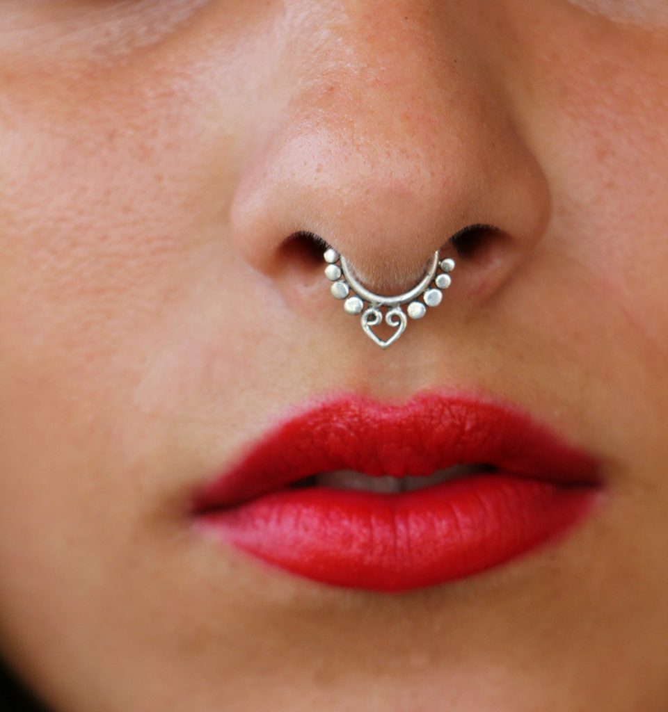 2 Diameters Fake piercing nose ring silver septum
