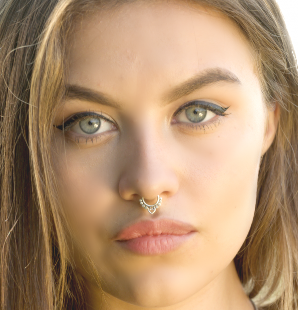 Thuisland passagier Raad Silver Unique Fake Septum For Non Pierced Nose Ring Clip On