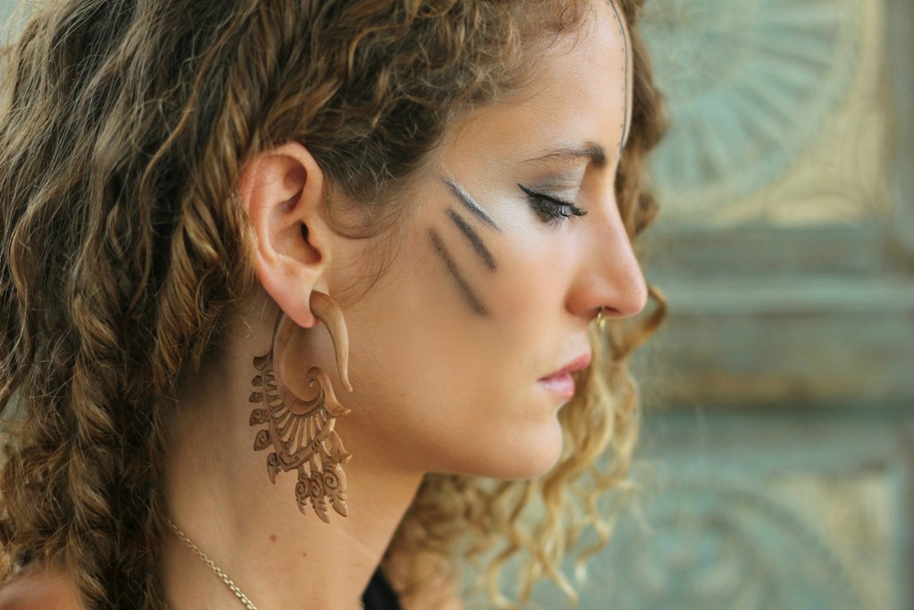 Wooden Exotic Ear Gauge Handmade Organic Natural Kali Design Expander - Image 4