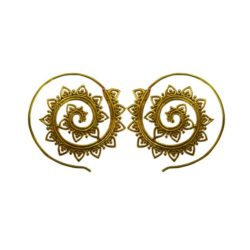 Exotic Tribal Brass Spiral Design Handmade Unique Organic Earring ERHZ04