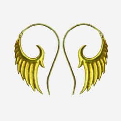 Brass Earring Tribal Angel Wings Design Handmade Organic ERBS47