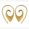 Tribal Small Brass Earring Dangle Unique Handmade Spiral Design ERBS49